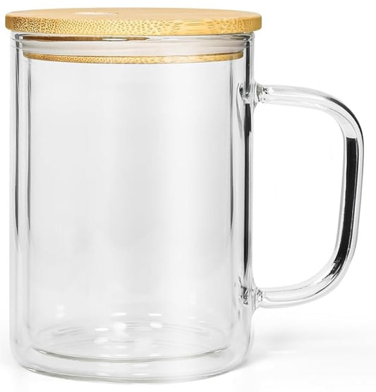 15oz Glass Glitter Mug